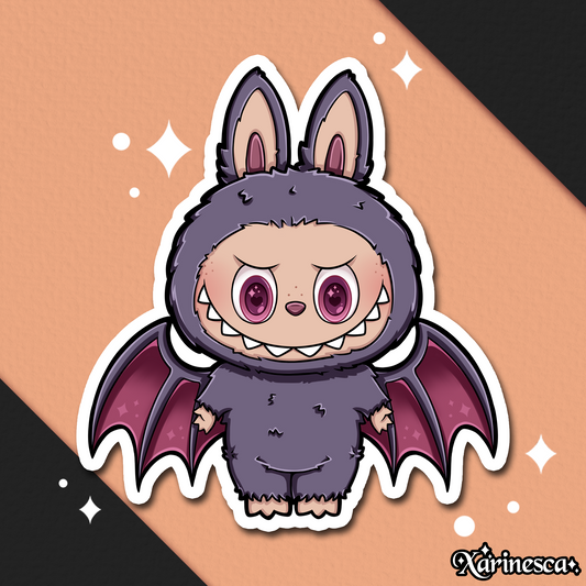 Labubu Dark Bat Spooky Vinyl Weatherproof Sticker